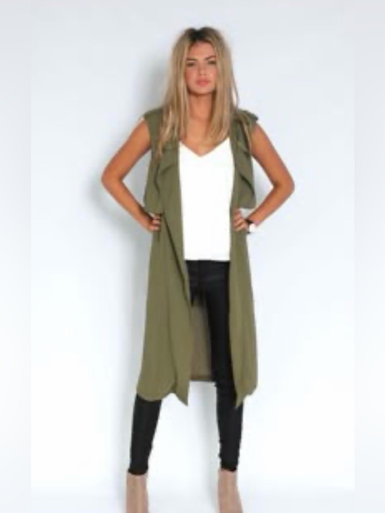 Stradivarius Olive Green Lightweight Shirt Jacket